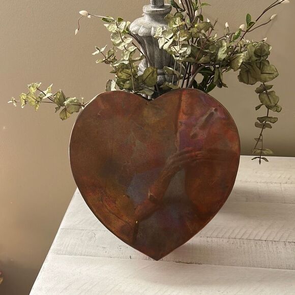 Copper Valentines Day Heart Wall Vase - Picture 1 of 6